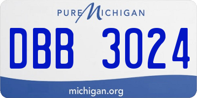 MI license plate DBB3024