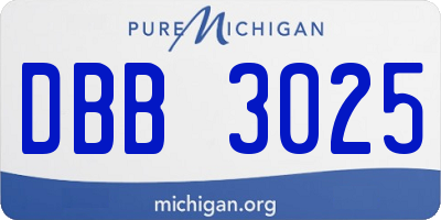 MI license plate DBB3025
