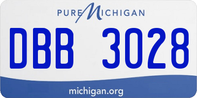 MI license plate DBB3028