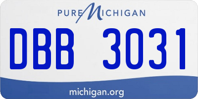 MI license plate DBB3031