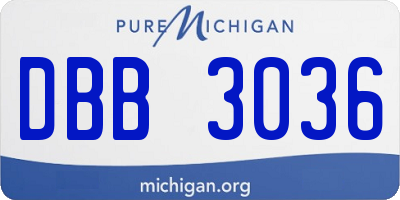 MI license plate DBB3036