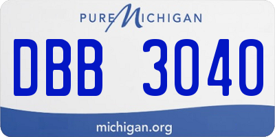 MI license plate DBB3040