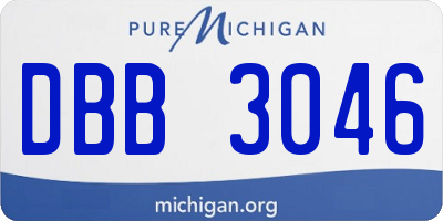 MI license plate DBB3046