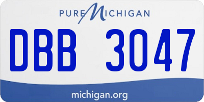 MI license plate DBB3047