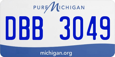 MI license plate DBB3049