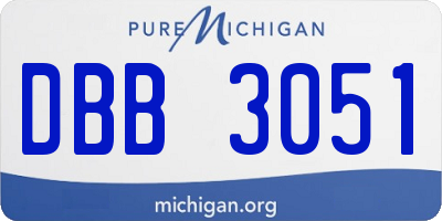 MI license plate DBB3051