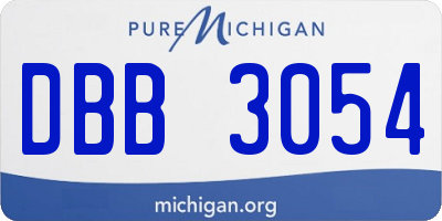 MI license plate DBB3054