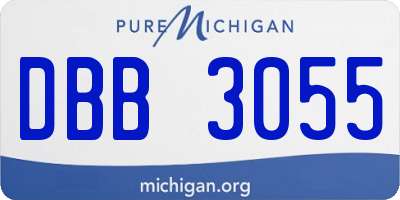 MI license plate DBB3055