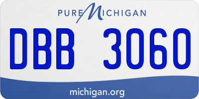 MI license plate DBB3060