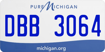 MI license plate DBB3064