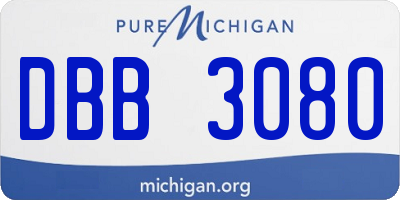 MI license plate DBB3080