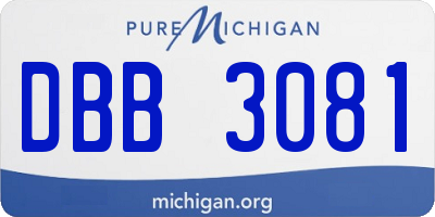 MI license plate DBB3081