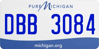 MI license plate DBB3084