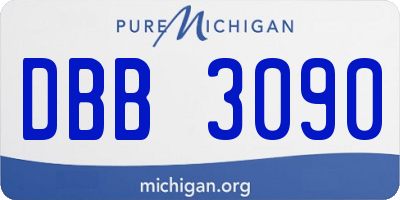 MI license plate DBB3090