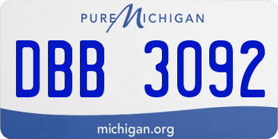 MI license plate DBB3092