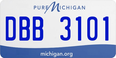 MI license plate DBB3101