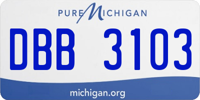 MI license plate DBB3103