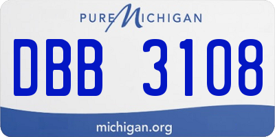 MI license plate DBB3108