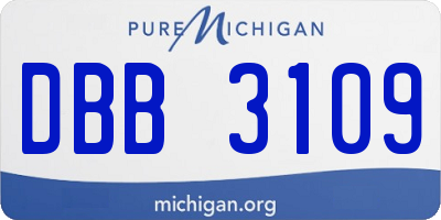MI license plate DBB3109
