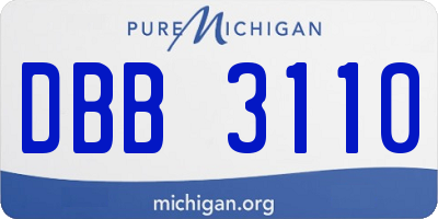 MI license plate DBB3110