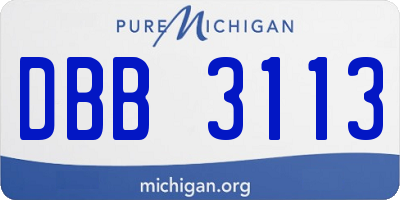 MI license plate DBB3113