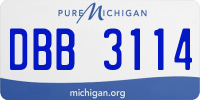 MI license plate DBB3114