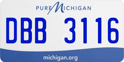MI license plate DBB3116
