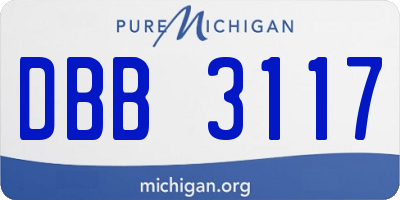 MI license plate DBB3117