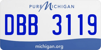 MI license plate DBB3119