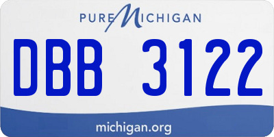 MI license plate DBB3122