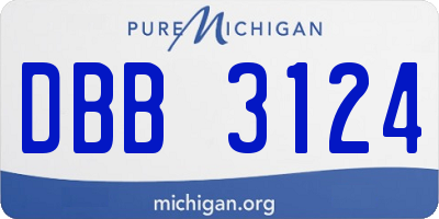 MI license plate DBB3124