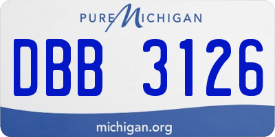 MI license plate DBB3126