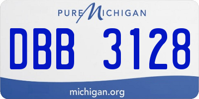 MI license plate DBB3128