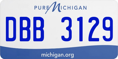 MI license plate DBB3129