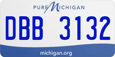 MI license plate DBB3132