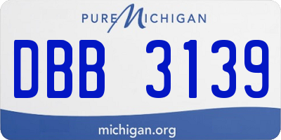 MI license plate DBB3139