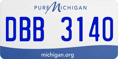 MI license plate DBB3140