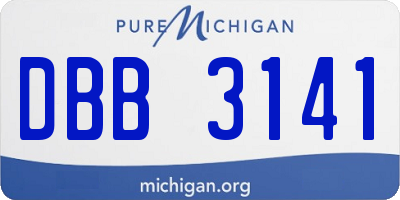 MI license plate DBB3141