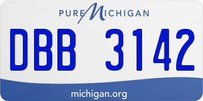 MI license plate DBB3142