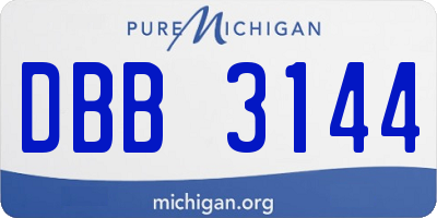 MI license plate DBB3144