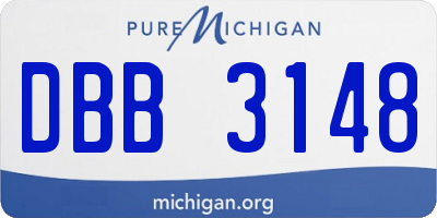 MI license plate DBB3148