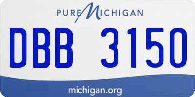 MI license plate DBB3150