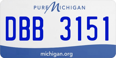MI license plate DBB3151