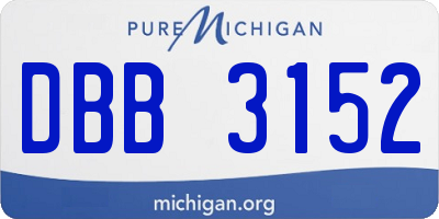 MI license plate DBB3152