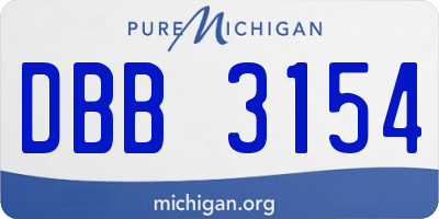 MI license plate DBB3154