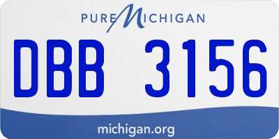 MI license plate DBB3156
