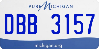 MI license plate DBB3157