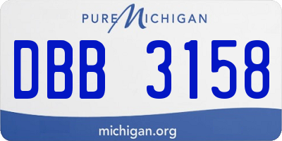 MI license plate DBB3158