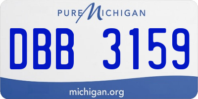 MI license plate DBB3159