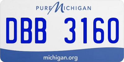 MI license plate DBB3160